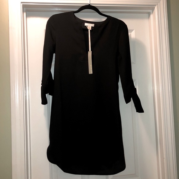 black tunic shirt dress